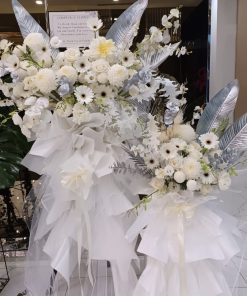 Double Elegant Condolences Flower Stand